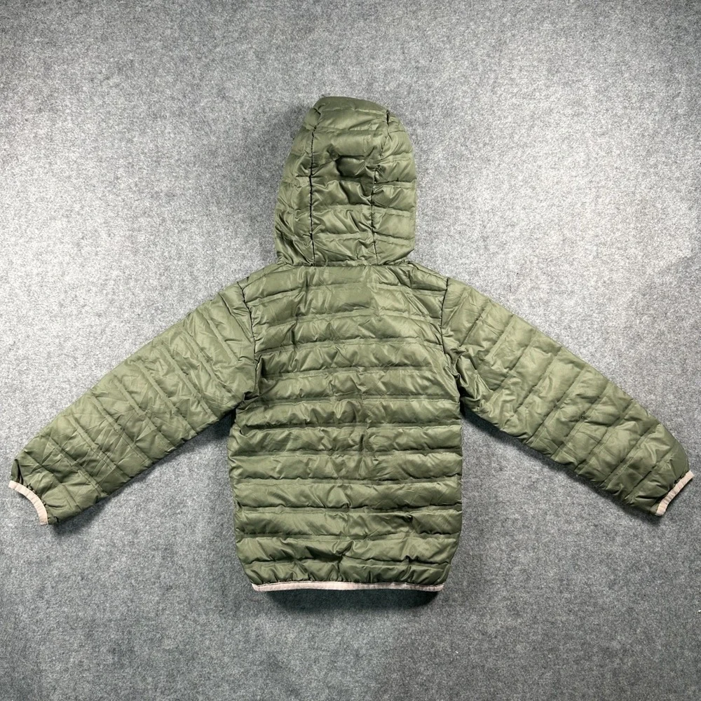 Columbia Puffer Jacket XS Olive Green Pink Trim Insulated Hooded